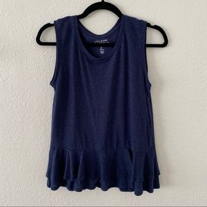 Gap - Navy Blue Sleeveless Peplum Tank Top Small